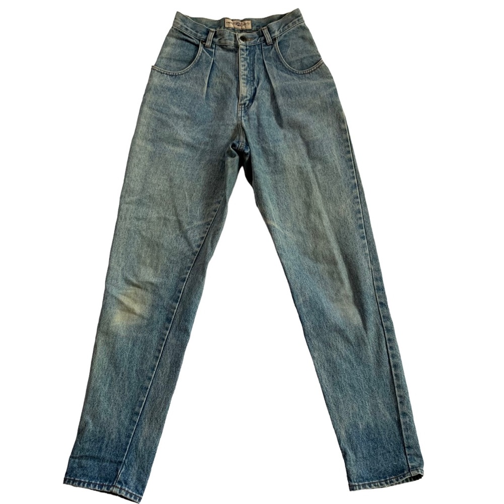Vintage 80s Gap High Waisted Jeans Single Pleat Stonewashed Blue Size 7/8